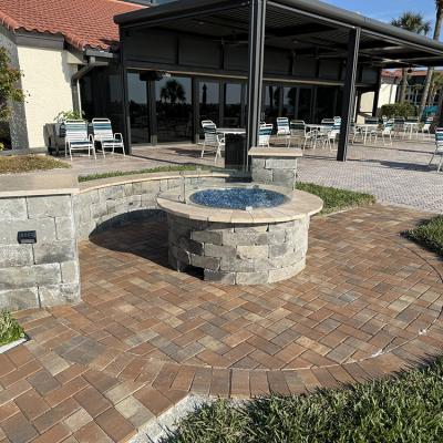 Bench Fire Pit And Patio 2