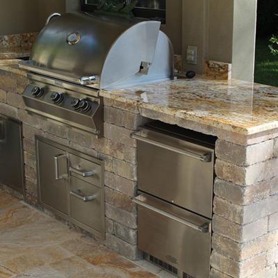 Outdoor Kitchen Sierra Wall Granite Countertop